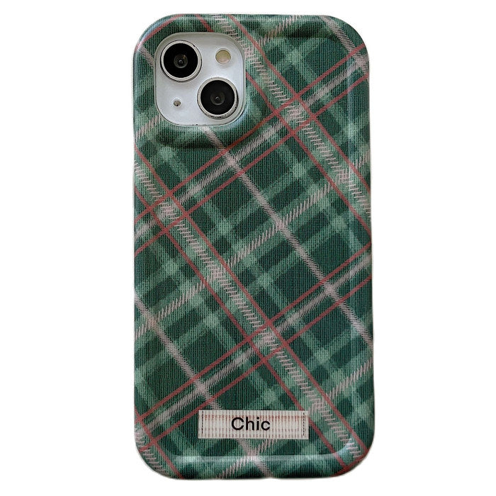 Funda para iPhone con cuadros verdes