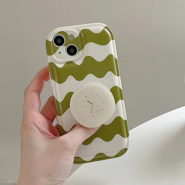 Funda para iPhone con estampado de ondas verdes