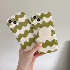 Funda para iPhone con estampado de ondas verdes