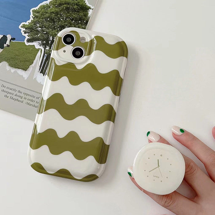 Funda para iPhone con estampado de ondas verdes