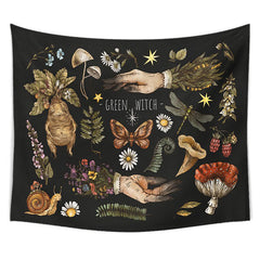 Green Witch Wall Tapestry