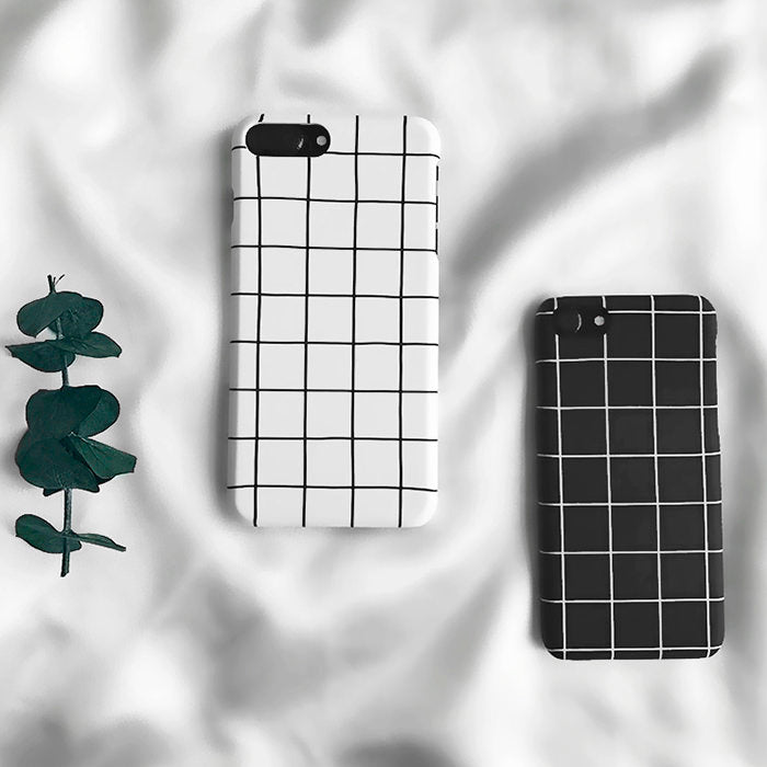 Funda para iPhone con diseño de cuadrícula