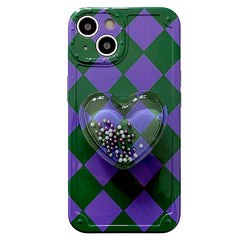 Funda para iPhone con diseño de corazón de rombos grunge