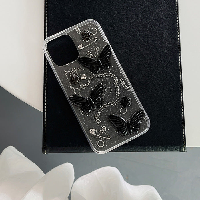 Funda para iPhone con diseño de mariposa grunge