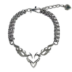 Grunge Heart Chain Necklace