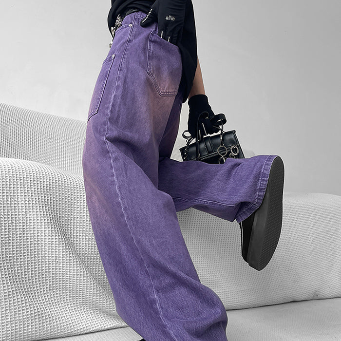 Grunge Purple Baggy Jeans