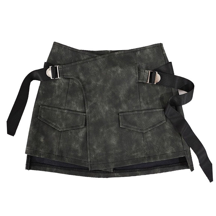 Grunge Aesthetic Safety Belt Wrap Skirt