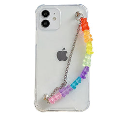 Funda para iPhone con cadena de ositos de goma 