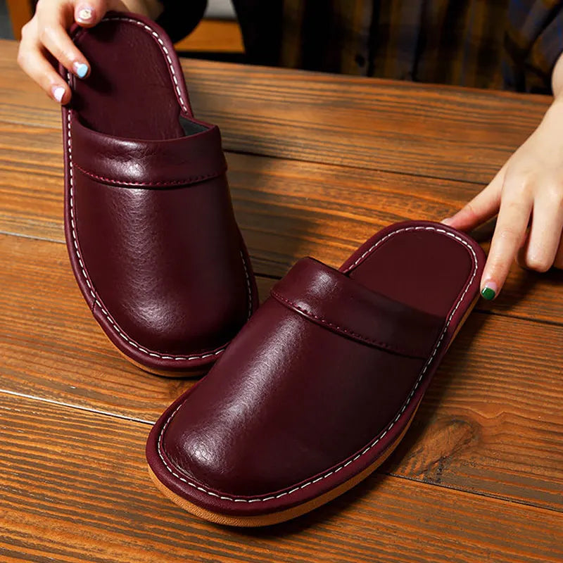 Pantuflas de piel sintética para interior de invierno unisex