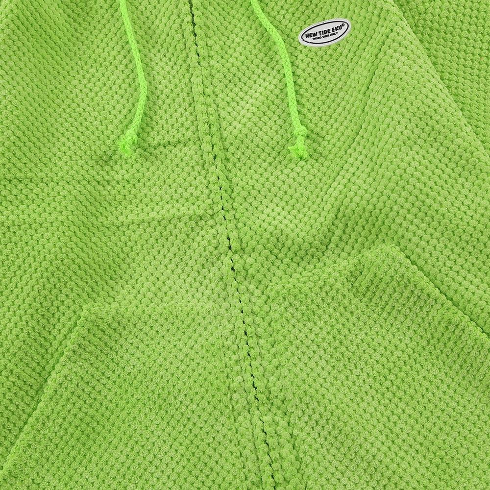 Sudadera unisex con capucha verde mística y cuernos de demonio