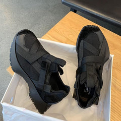 Schwarze klobige Sneakers für Damen