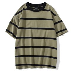 Striped Streetwear All-Match T-shirts for Men