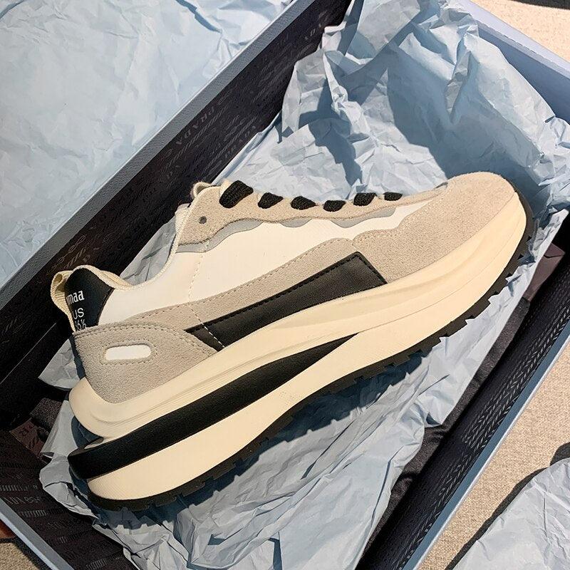 Plateau-Sneakers aus Leder für Damen