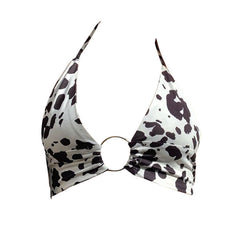 Cow Print O-Ring Crop Top