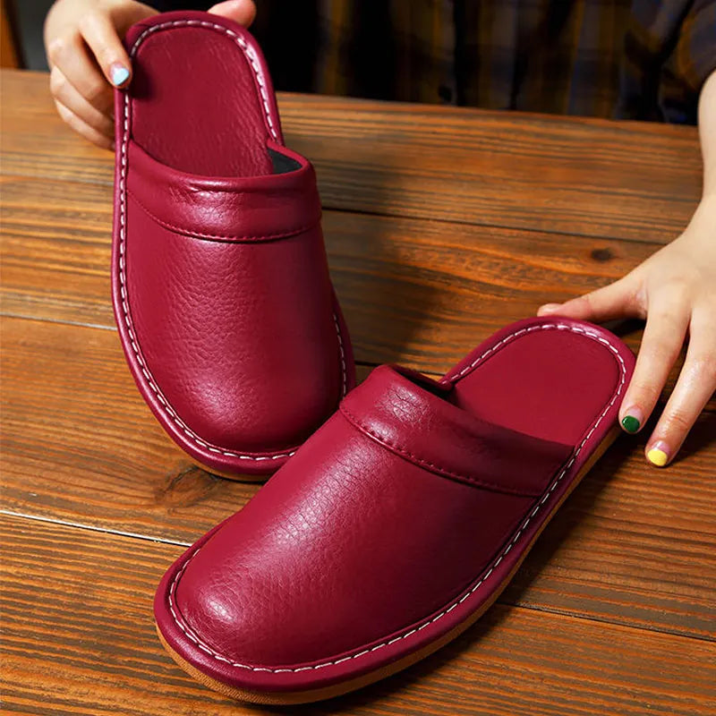 Pantuflas de piel sintética para interior de invierno unisex