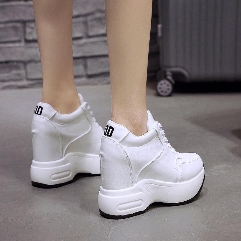 Leather High Platform Sneakers for Women