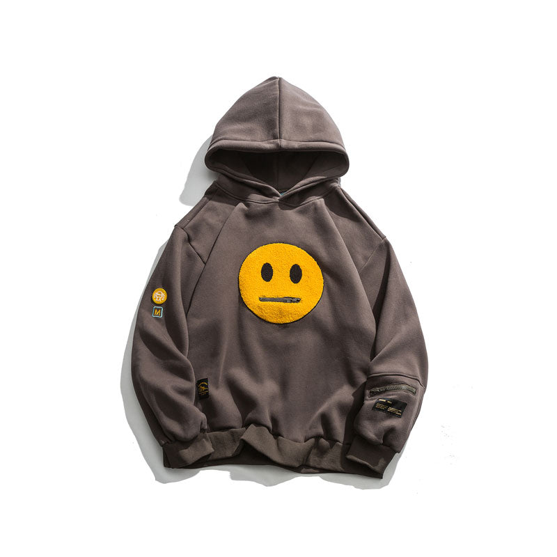 Unisex Kapuzenpullover mit Reißverschluss und Smiley-Muster