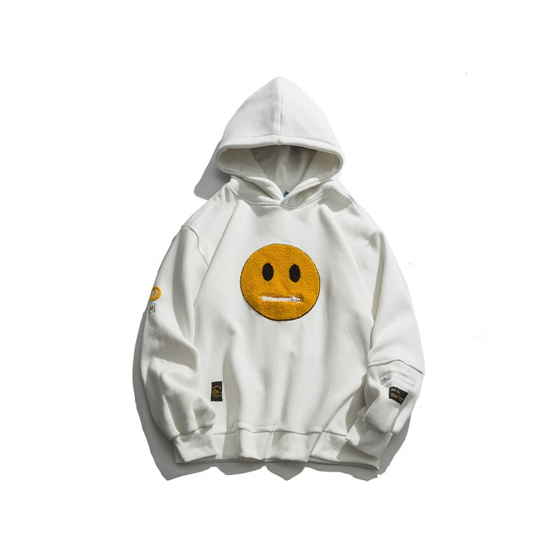 Unisex Kapuzenpullover mit Reißverschluss und Smiley-Muster