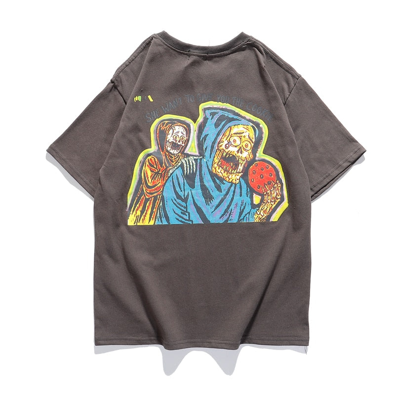 Camisetas unisex con estampado de calaveras de Kanye