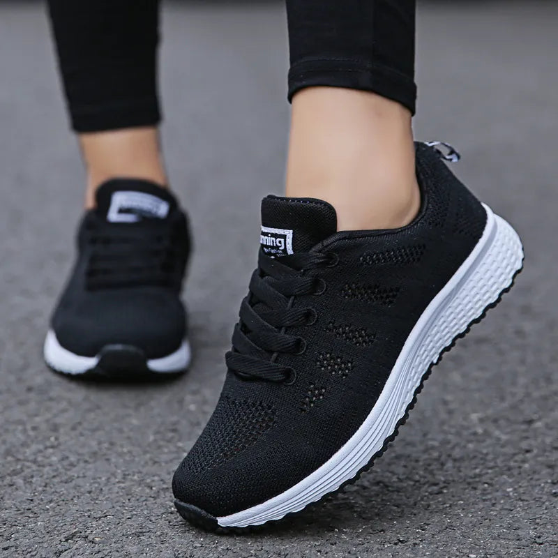 Casual Breathable Mesh Flat Sneakers for Women