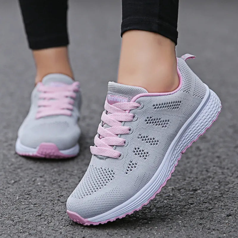 Casual Breathable Mesh Flat Sneakers for Women