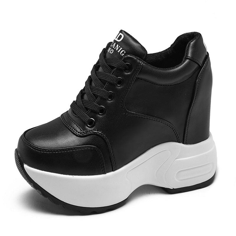 Leather High Platform Sneakers for Women