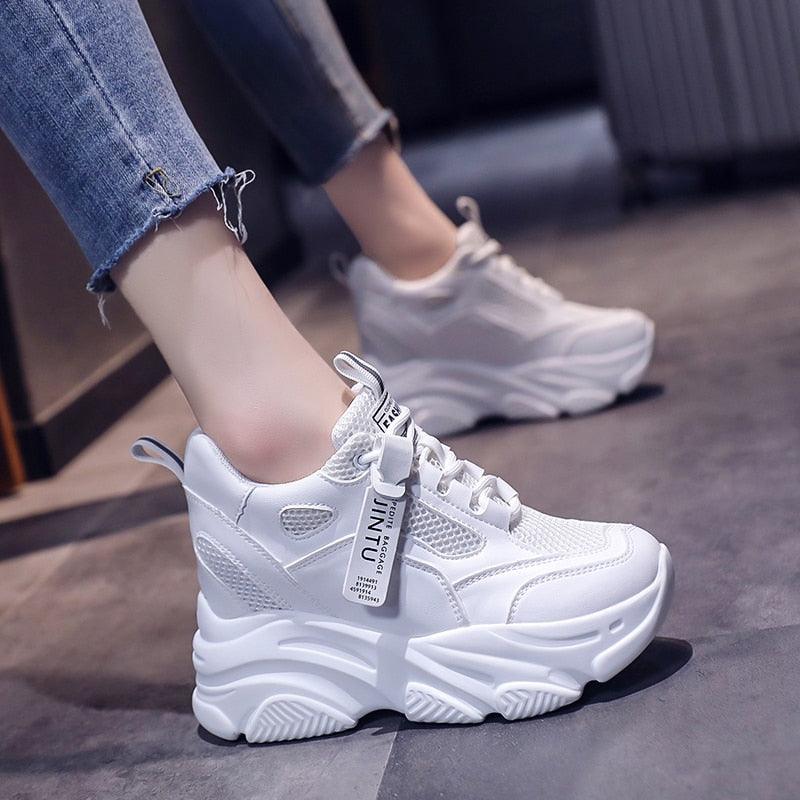 Chunky Sneakers mit Keilabsatz und Plateausohle für Damen