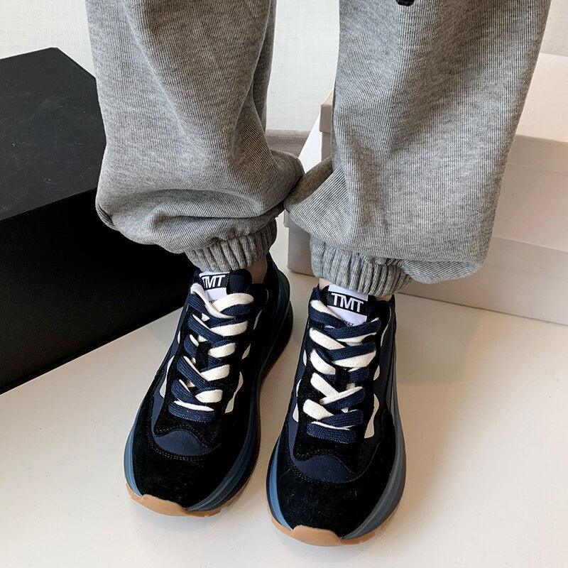 Plateau-Sneakers aus Leder für Damen