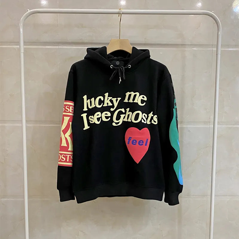 Sudadera con capucha unisex "Por suerte veo fantasmas"