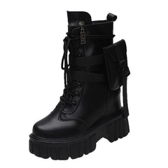 Round Toe Platform Boots for Women