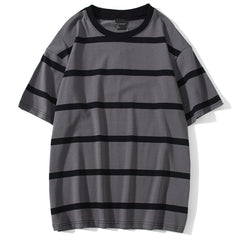 Striped Streetwear All-Match T-shirts for Men