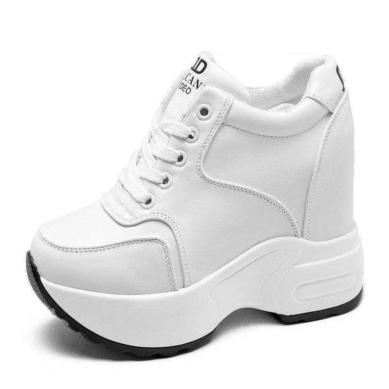 Leather High Platform Sneakers for Women