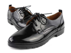 Lace-Up Patent Leather Oxfords