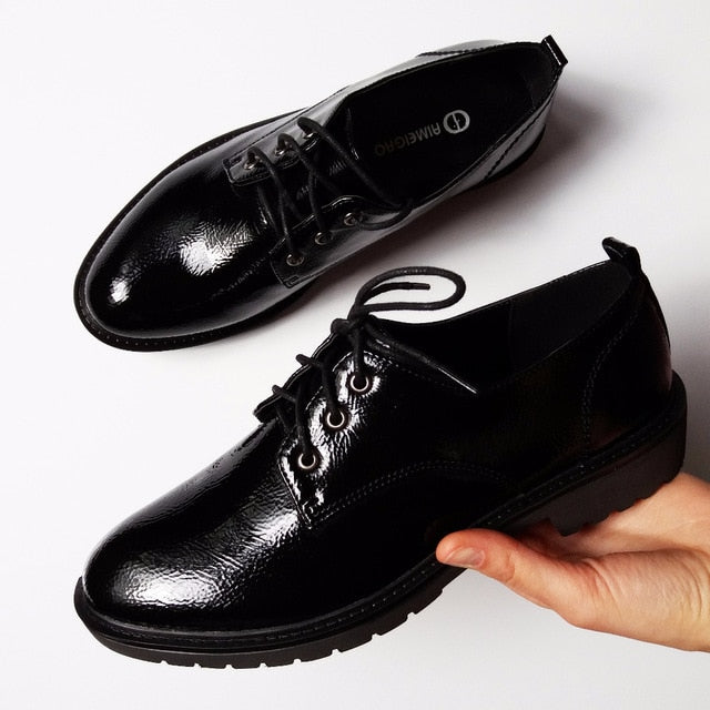 Leather Lace-Up Oxfords