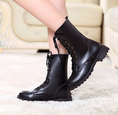 Casual Lace-Up Motorcycle Boots