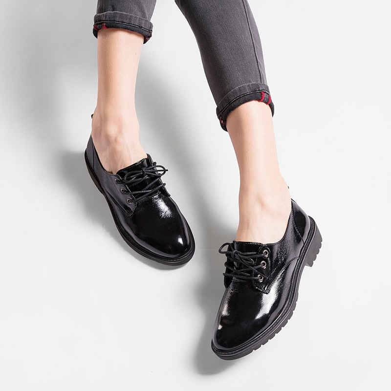 Leather Lace-Up Oxfords