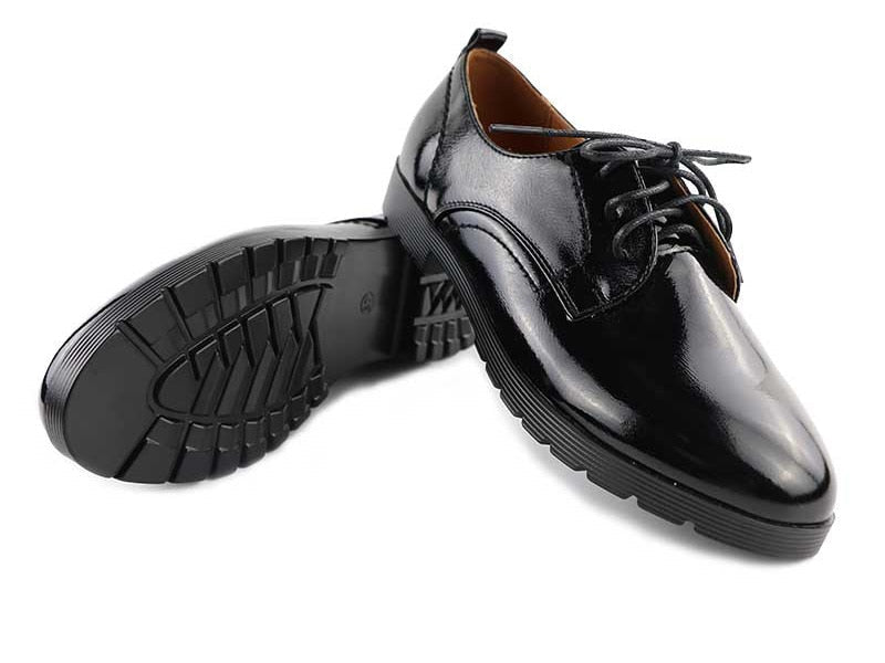 Lace-Up Patent Leather Oxfords