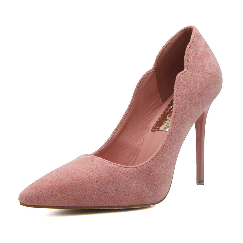 Basic Flock Pumps mit hohem Absatz 