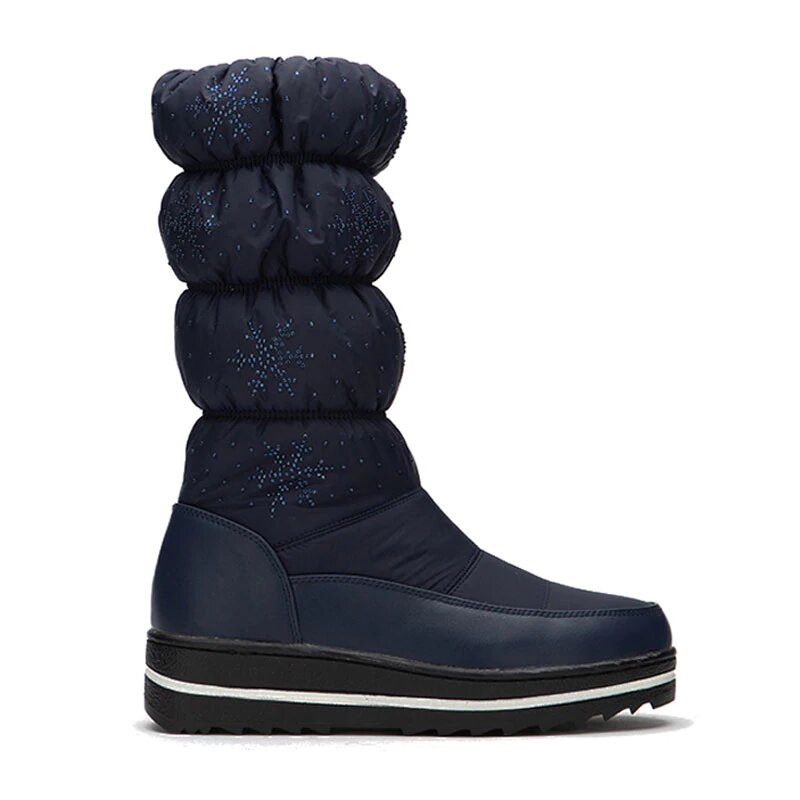 Thick Mid-Calf Snow Boots With Velvet Lining