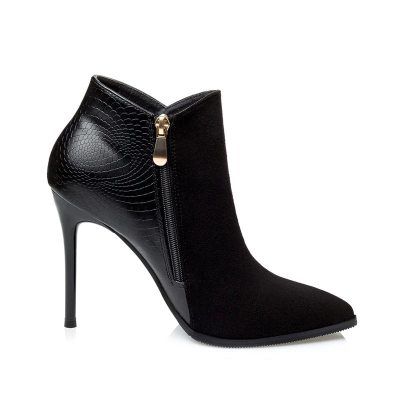 High-Heeled Pointed Toe Ankle Boots