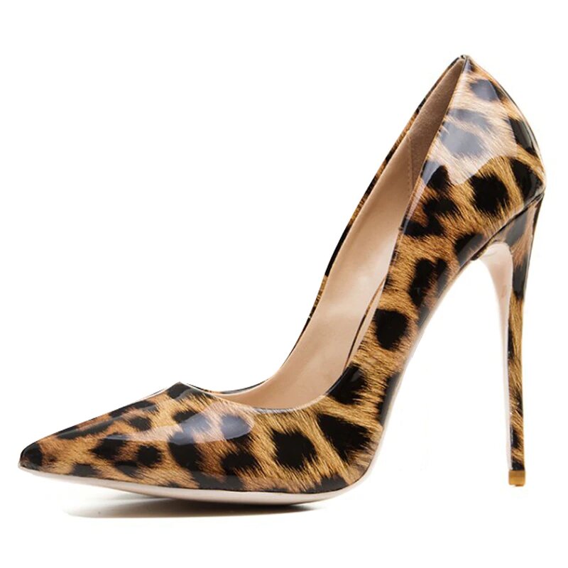 Zapatos de tacón alto de PU con estampado de leopardo 