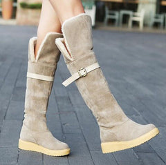 Botas altas cálidas de moda para mujer con plataforma