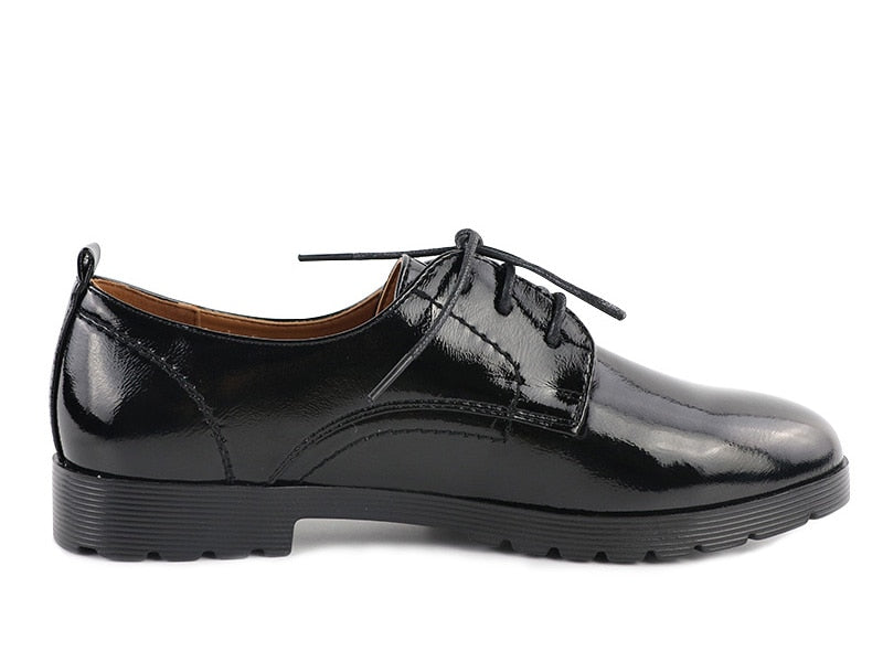 Lace-Up Patent Leather Oxfords