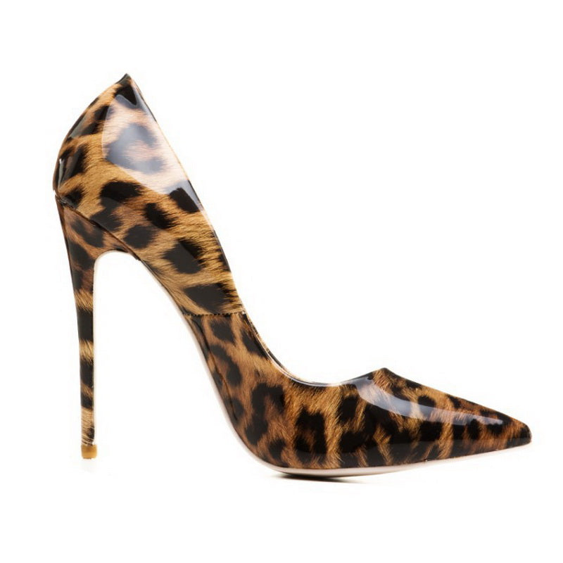 High Heels PU Pumps mit Leopardenmuster 