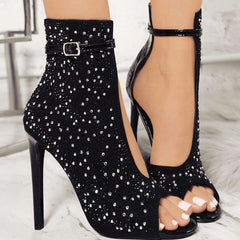 Open Toe High-Heeled Buckle Strap Sandals