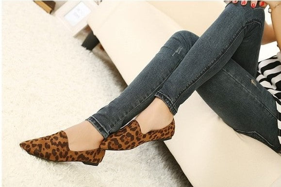 Mocasines planos casuales con estampado de leopardo 