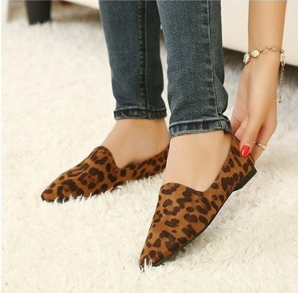 Mocasines planos casuales con estampado de leopardo 