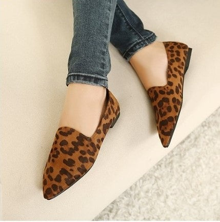 Mocasines planos casuales con estampado de leopardo 