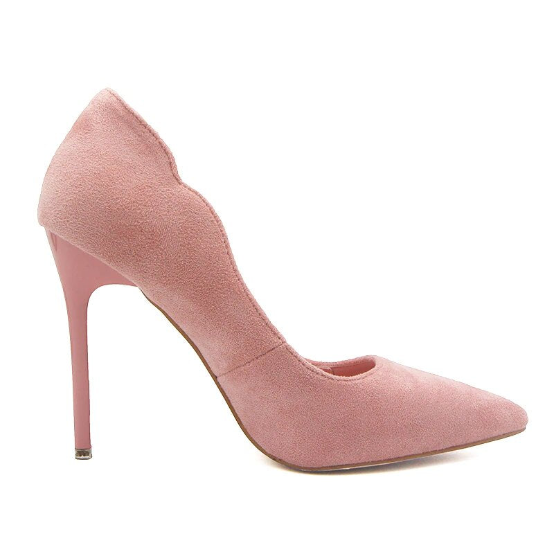 Basic Flock Pumps mit hohem Absatz 