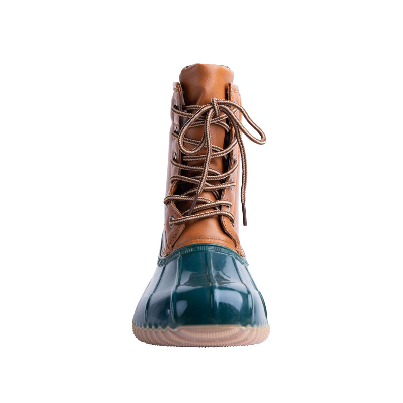 PU Leather Waterproof Cross-Tied Rain Boots